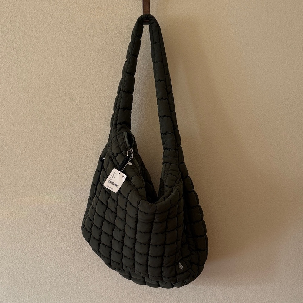 Stylish Dark Green Quilted Shoulder Bag